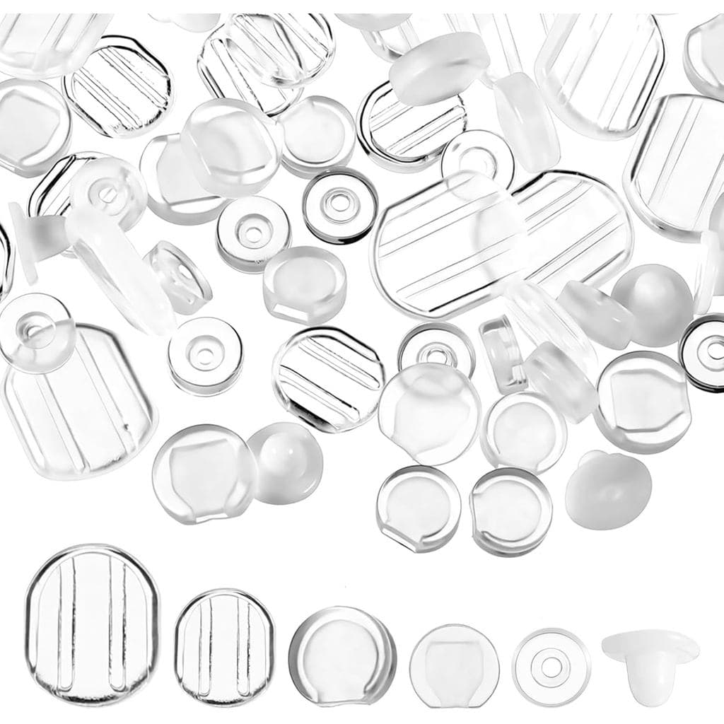 60 Peças de Almofadas para Brincos de Pressão - Almofadas de Conforto de Silicone para Substituição e Cobertura de Brinc
