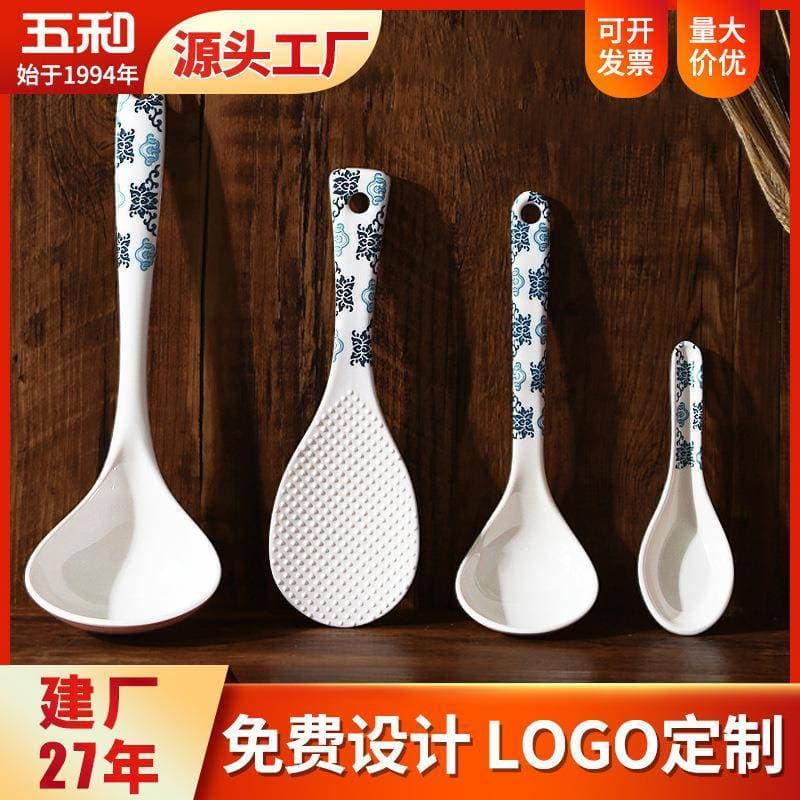 Novo estilo colher de cerâmica distinguição da família pai-filho colher criativa única bonito utensílios de mesa domésti