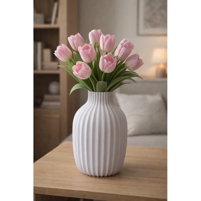 Vaso Decorativo Canelado – Decoração Moderna Sala Quarto 3D