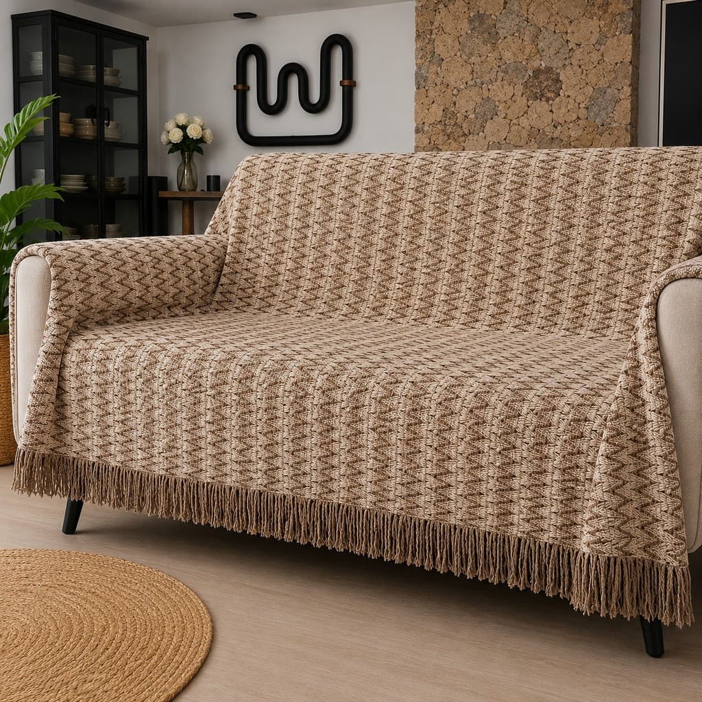 Manta Sofá Gigante de fibra de coco com Algodão "2,70x260" Luxo Premium, Para Cama, Decoração e Conforto