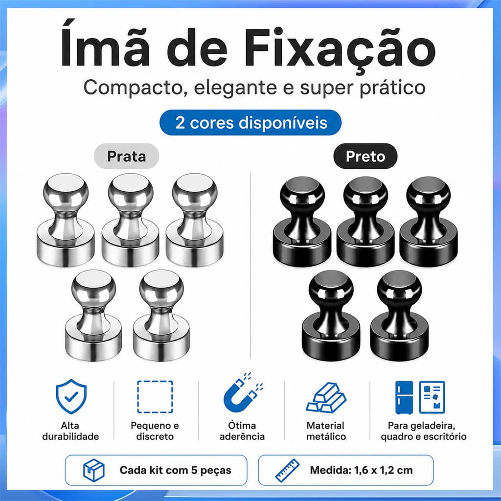 5 peças de Metal durável magnético Pushpin geladeira notas foto fixação magnética decorativa unhas magnéticas