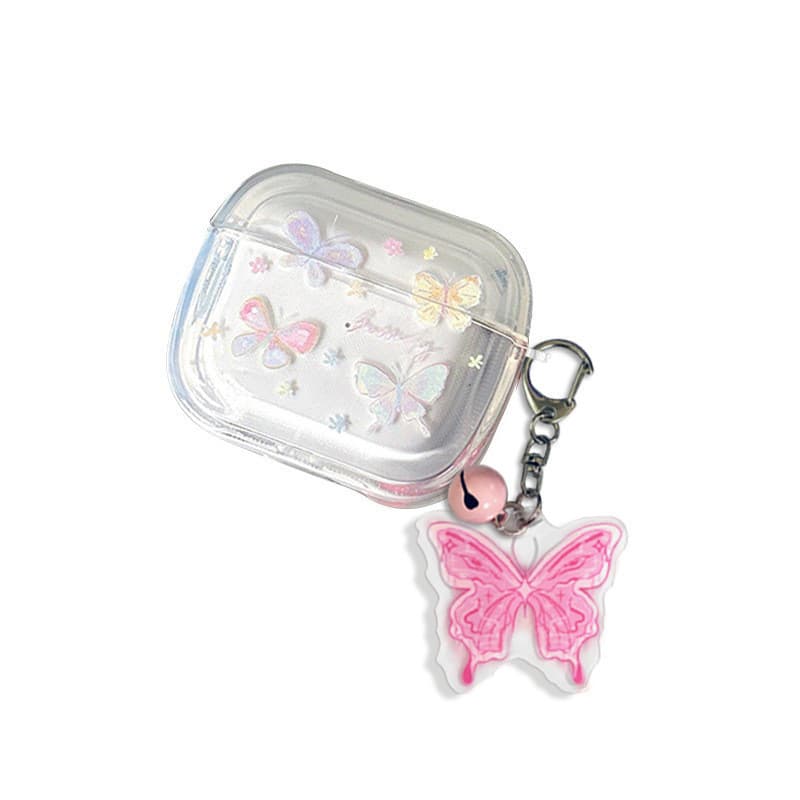 Linda pequena fresca colorida borboleta fone de ouvido caso Airpodspro2 capa protetora com tudo incluído resistente a ch