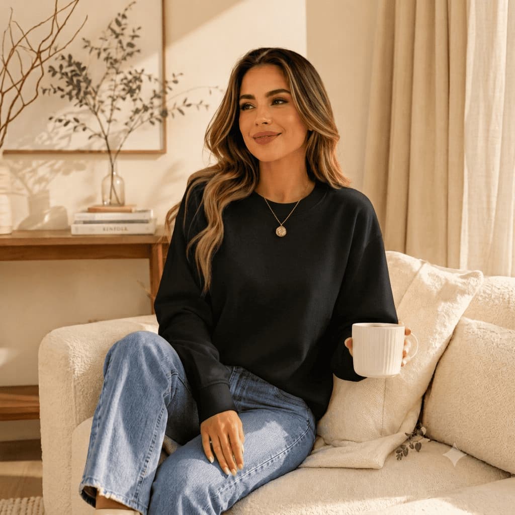 Moletons Femininos Macio P ao GG Plus Size G1 G2 G3 100% Algodão Premium
 Liso
