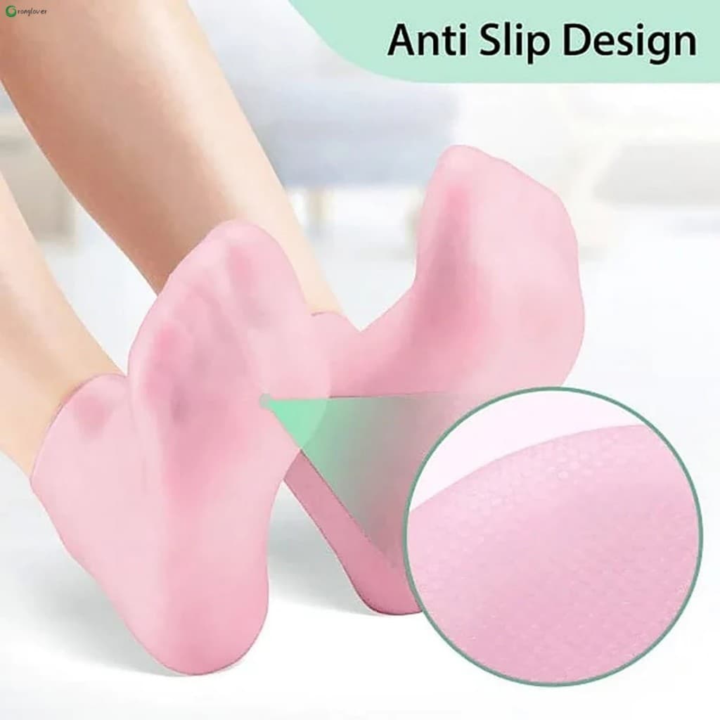 Mulheres Silicone Hidratante Spa Meias Antiderrapantes Cuidados Com Os Pés Para Saltos Secos E Rachados