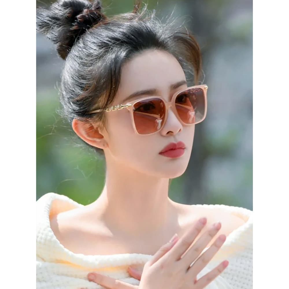 oculos clip on blogueira feminino oculos de sol masculino Óculos de sol feminino Anti-ultravioleta rosa High-End