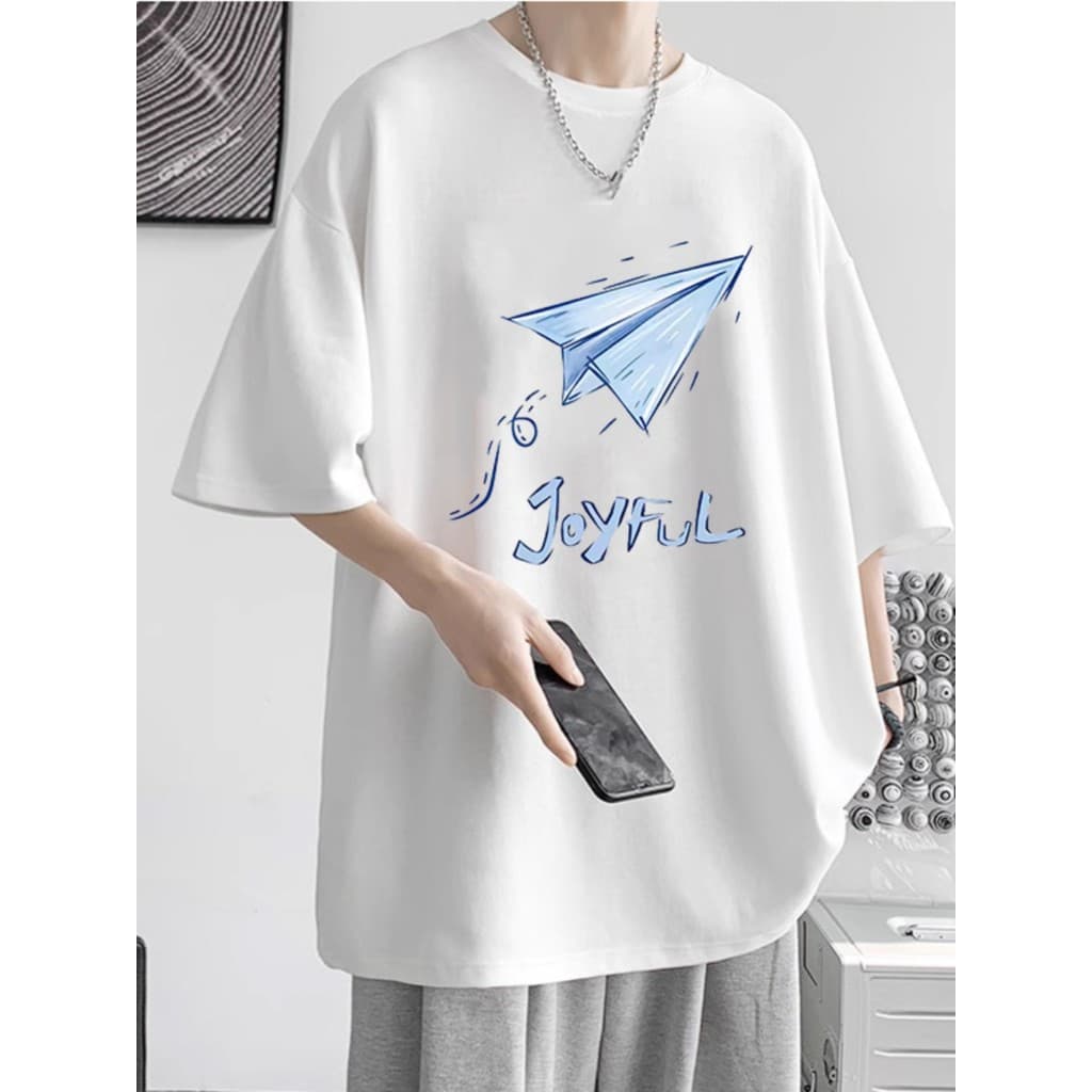 Camiseta de algodão puro masculina verão meninos pesado manga curta solta topos casuais meia manga Lo
