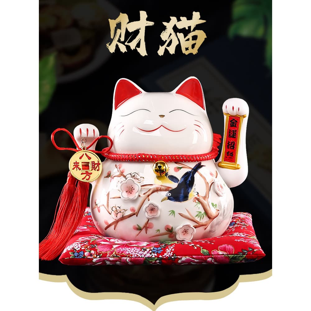 Balançando a mão sorte gato ornamentos abertura presentes automático acenando casa sala de estar loja cerâmica pequena f