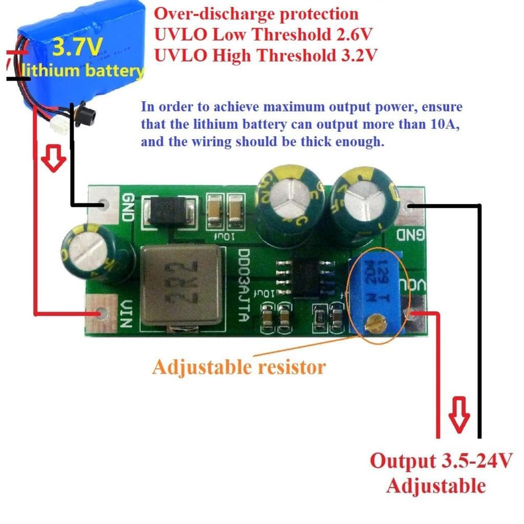 Conversor De Reforço DD03AJTA 6A DC 2.7-5.5 V A 3.5-24 -