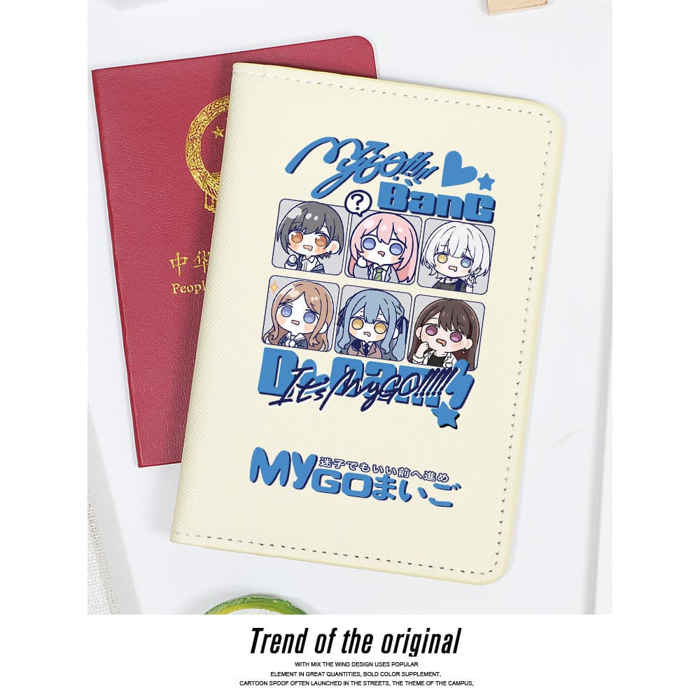 BanG Dream MyGO Bangbang Mercadoria Bolsa para Passaporte Anime Japonês Capa Protetora Porta Passaporte Bolsa para Docum