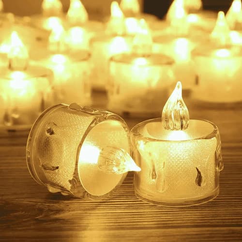 Kit 24 Mini Vela Led Decoração Moderna Lembrancinha 4x5cm Amarelo Derretida