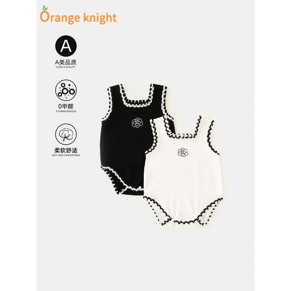 Bebê bebê verão sem mangas colete outubro março menina triângulo macacão estilo fino bebê macacão princesa macacão