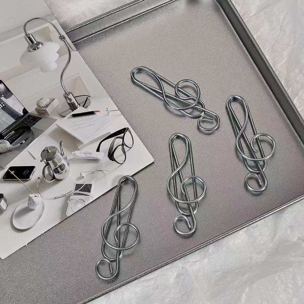 Clipe de papel Qu Pin de alto valor estilo blogueiro mesmo estilo formato de nota prateada decoração criativa pino fixo