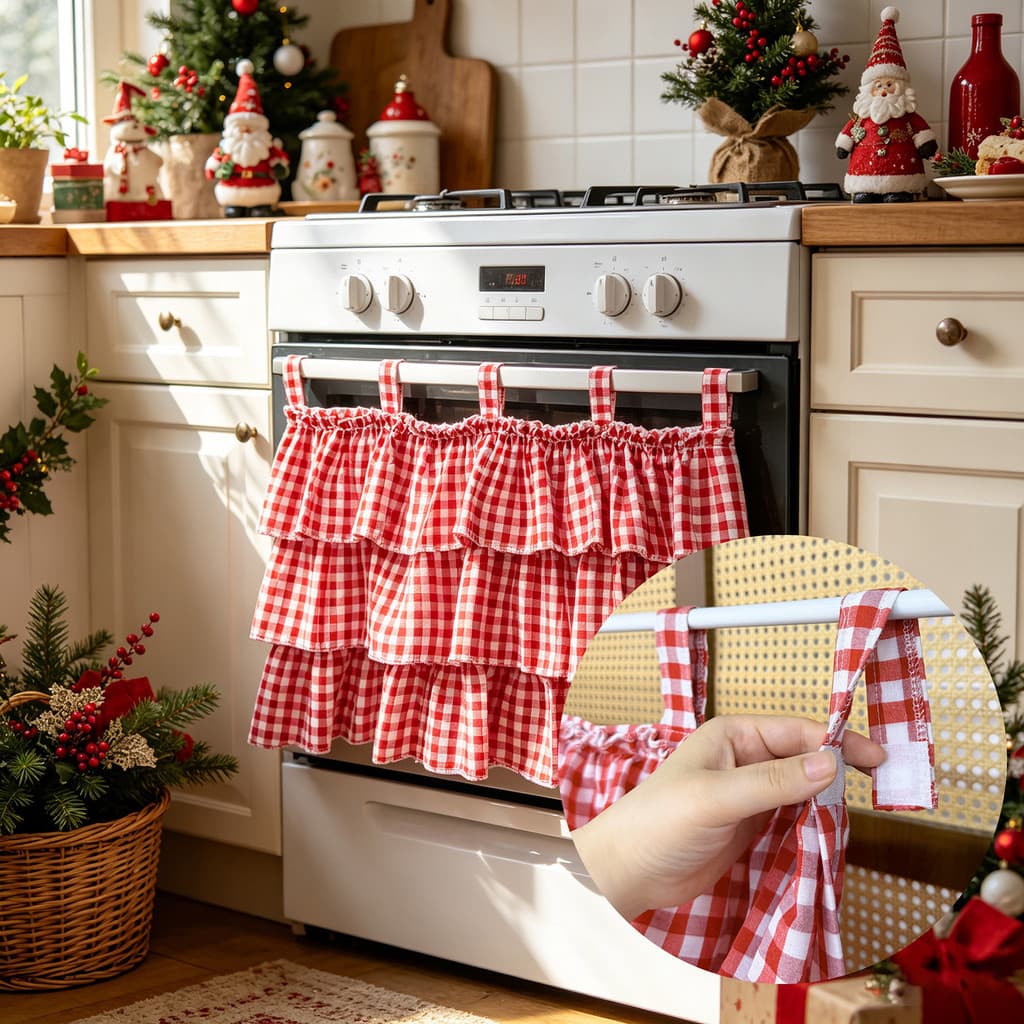 Chic Plissado Valance Para Janelas Branco E Vermelho Xadrez Cortina Curta Guia Superior Forno Janela Toppers Rústico Cot