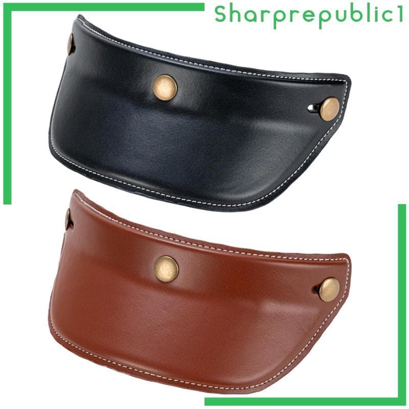 [Sharprepublic1] Viseira De Capacete Peak Shield Peça De Reposição Leve Proteção Solar De Couro Abre Rosto 3 Acessórios