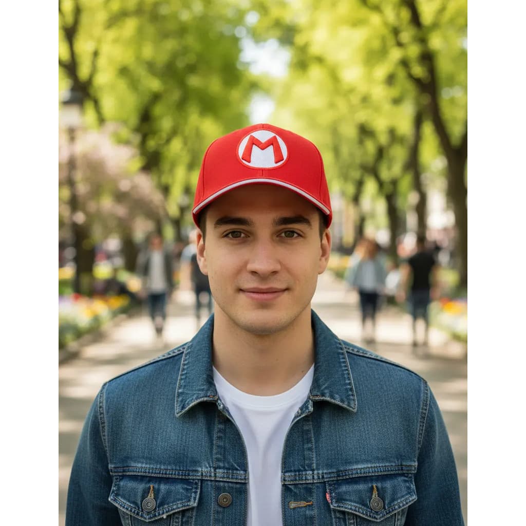 Boné Personagens Mario Bros Geek Cosplay Vermelho Un Bordado