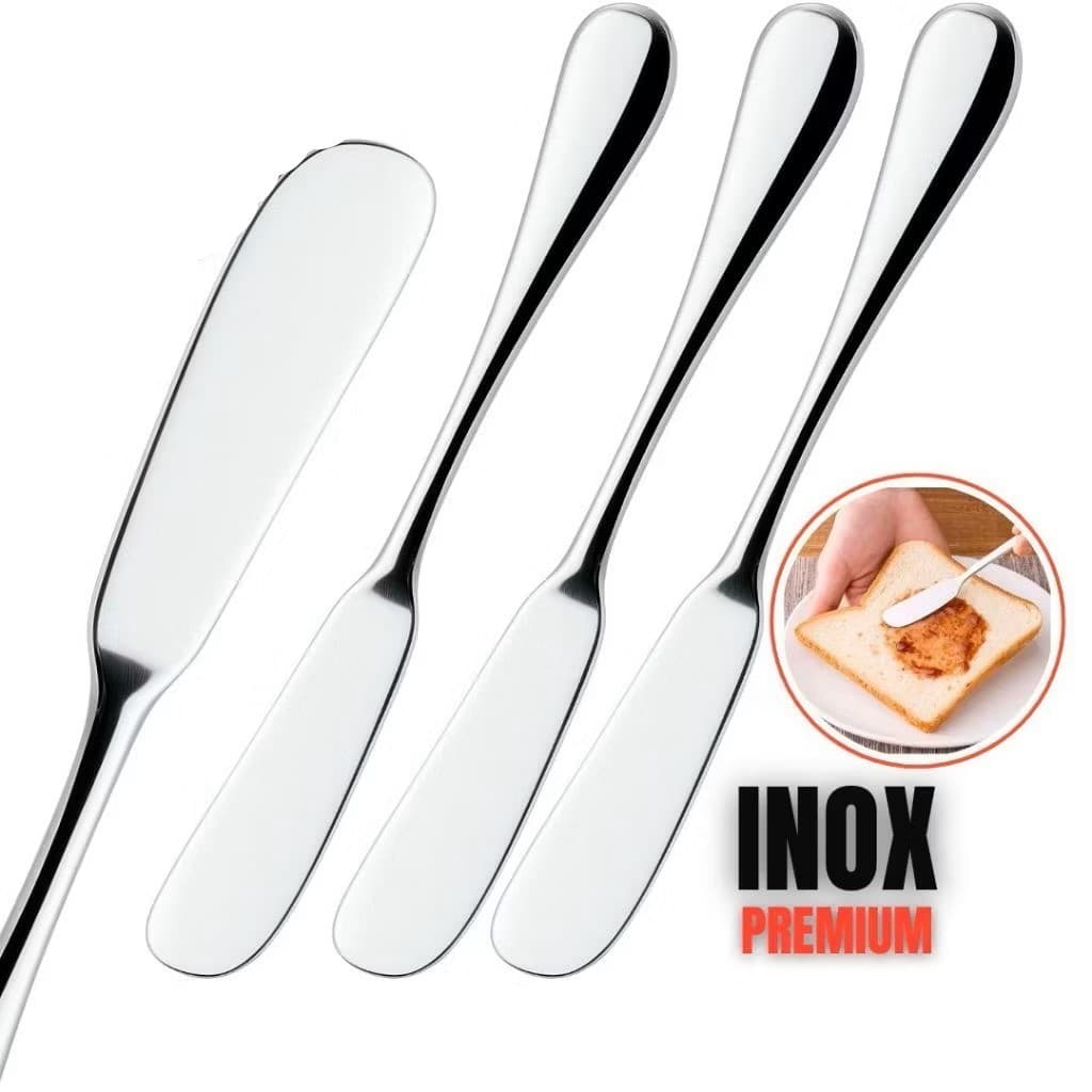 Kit Espátula para Manteiga e Geleia em Aço Inox – 4, 8 ou 12 Unidades