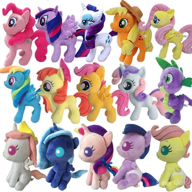 2024 Novo 30cm My Little Pony Plush Toy Spike Twilight Sparkle Stuffed Dolls Presente Para Crianças