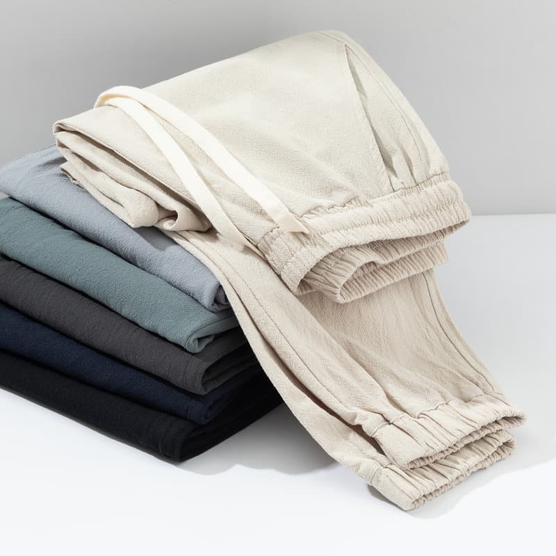 Calças de linho estilo chinês homens mais gordura plus Size calças masculinas verão fino algodão linho calças casuais to