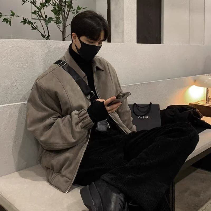 Hong Kong estilo masculino outono inverno jaqueta ins Street Wear outono inverno solto meninos Casual uniforme de beiseb
