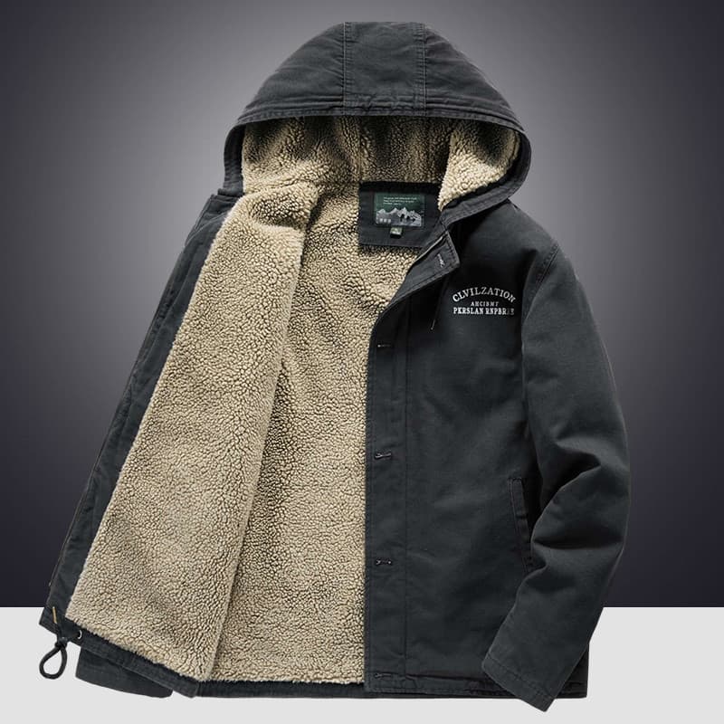 Jaqueta masculina forro de lã engrossado quente solto inverno algodão acolchoado jaqueta masculina Casual cordeiro velo