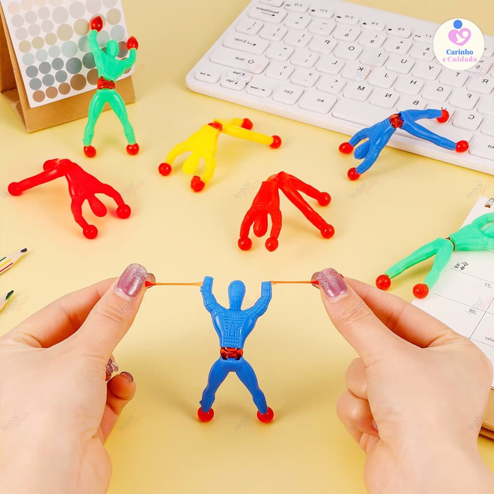 Kit Bonecos Ninjas Meleca Gruda Parede E Vidro Brinquedo Infantil Festa Lembrancinha Criança