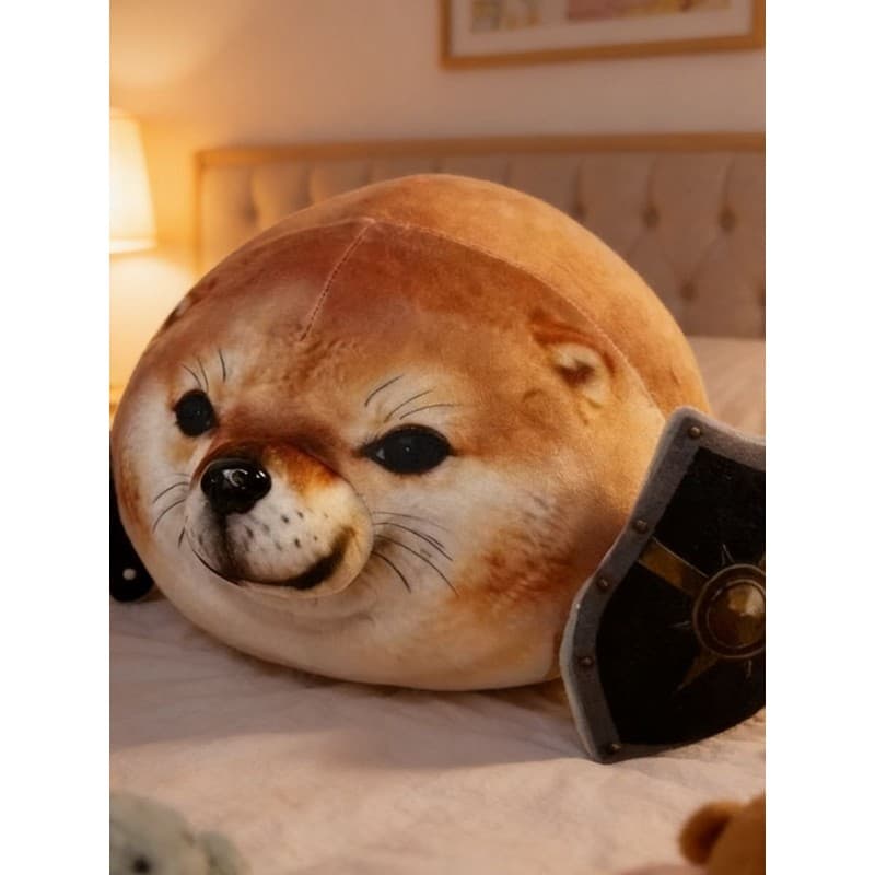 Influenciador cão bonito boneca de pelúcia engraçado faca escudo saco pingente criativo foto adereços