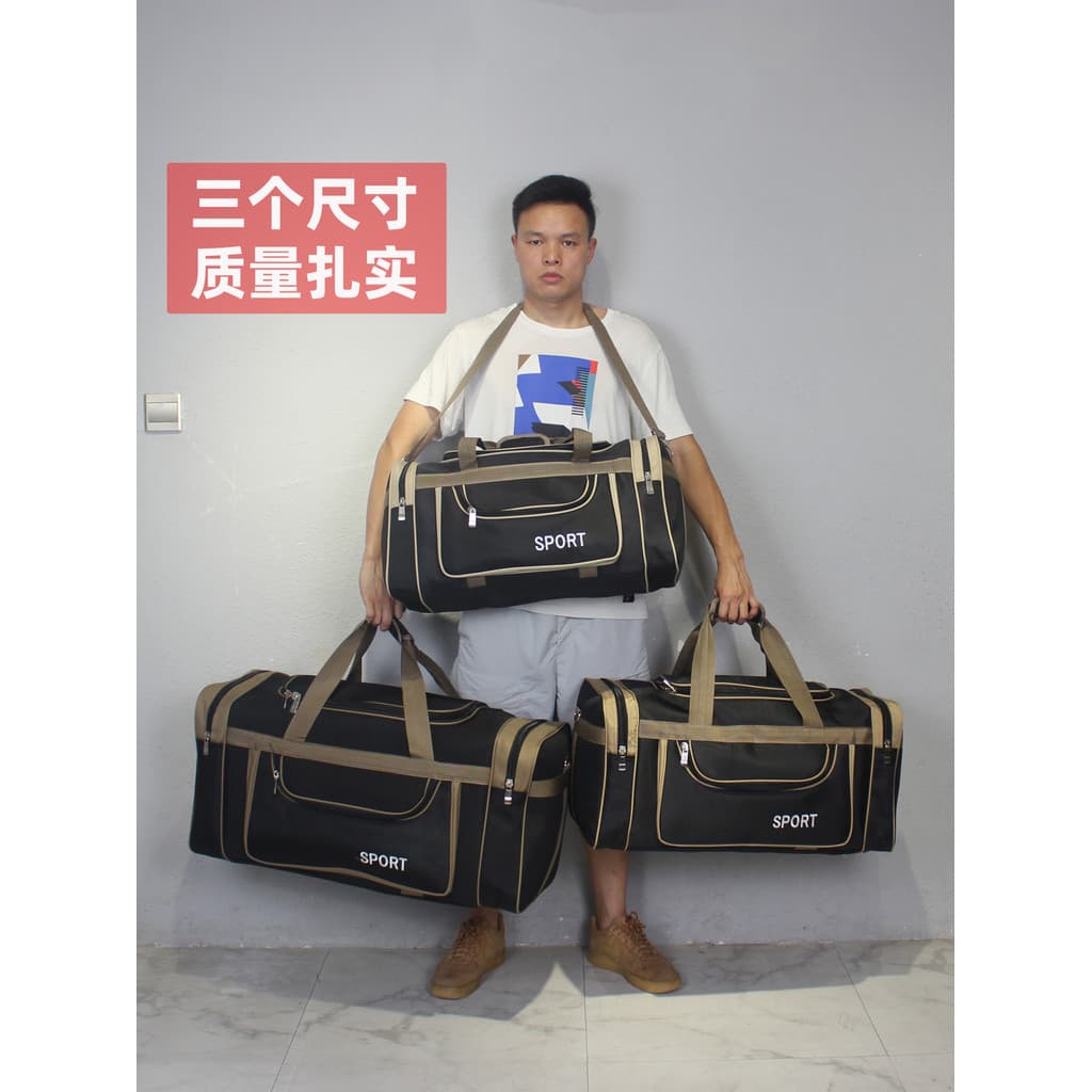 Três tamanhos de tecido Oxford grosso, à prova d'água, viagem, portátil, grande capacidade, bolsa de bagagem masculina,