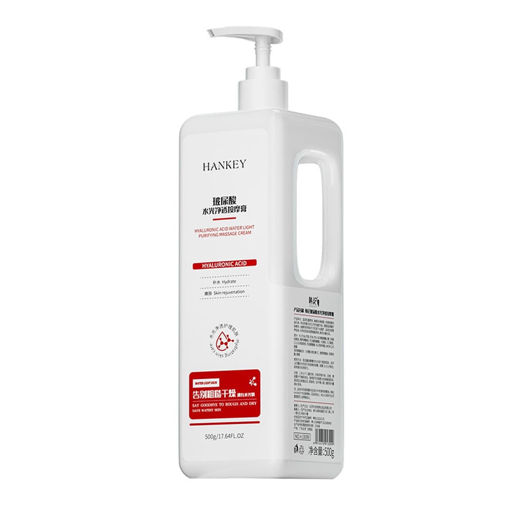 Hanji ácido hialurônico água luminosa purificação creme de massagem 500g limpeza profunda remover cosméticos permanecer