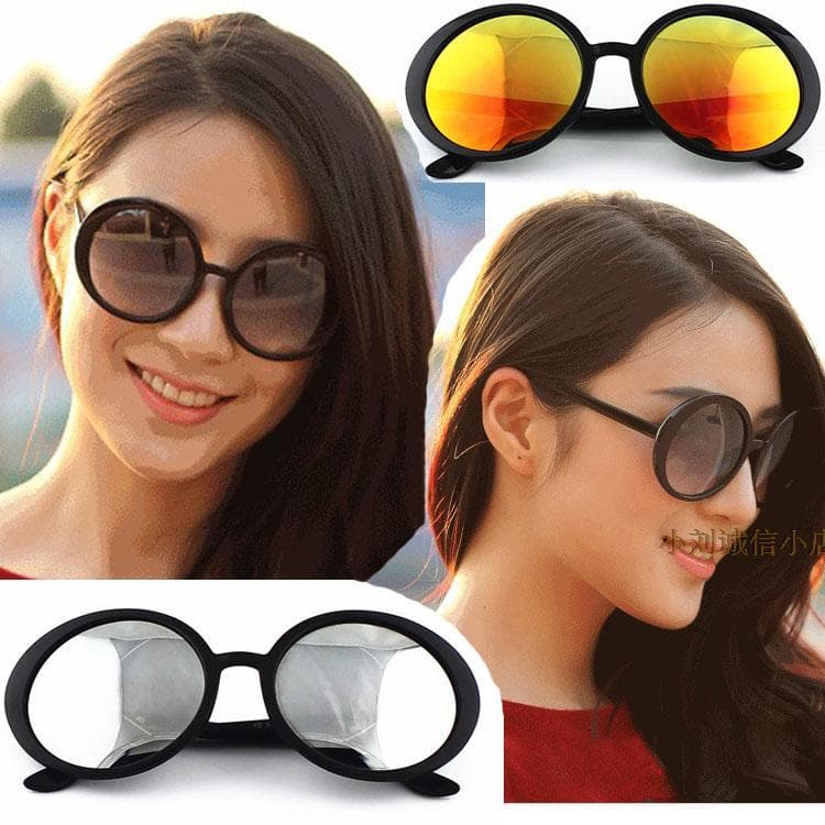 Óculos de sol feminino Anti-ultravioleta estrela mesmo estilo moda Retro grande quadro redondo óculos de sol Fe