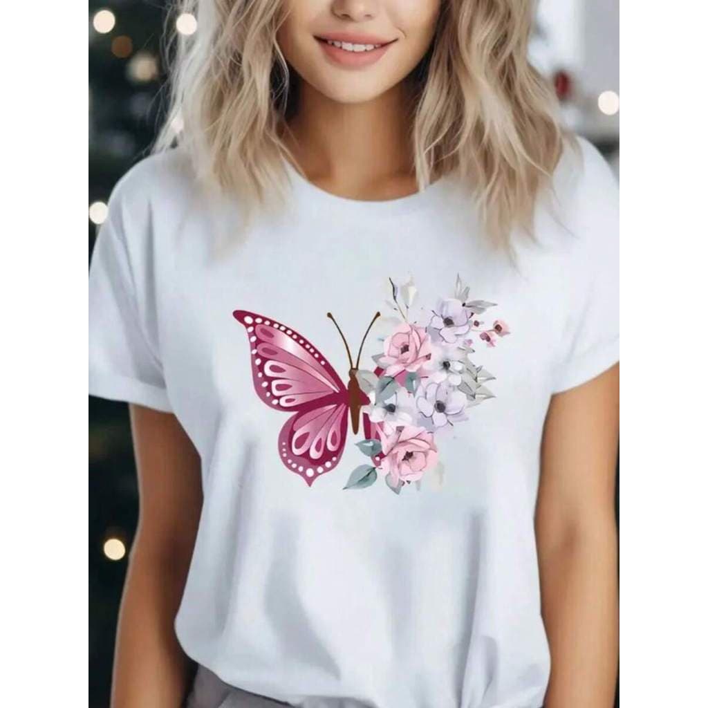 camisa feminina estampada moda verão 100% algodão confortavel Super Oferta