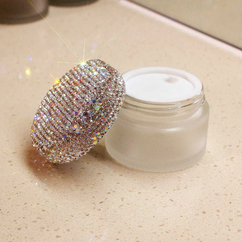 Diamante cosméticos Sub-engarrafamento creme facial vidro pequena garrafa conjunto de viagem com tampa High-End portátil