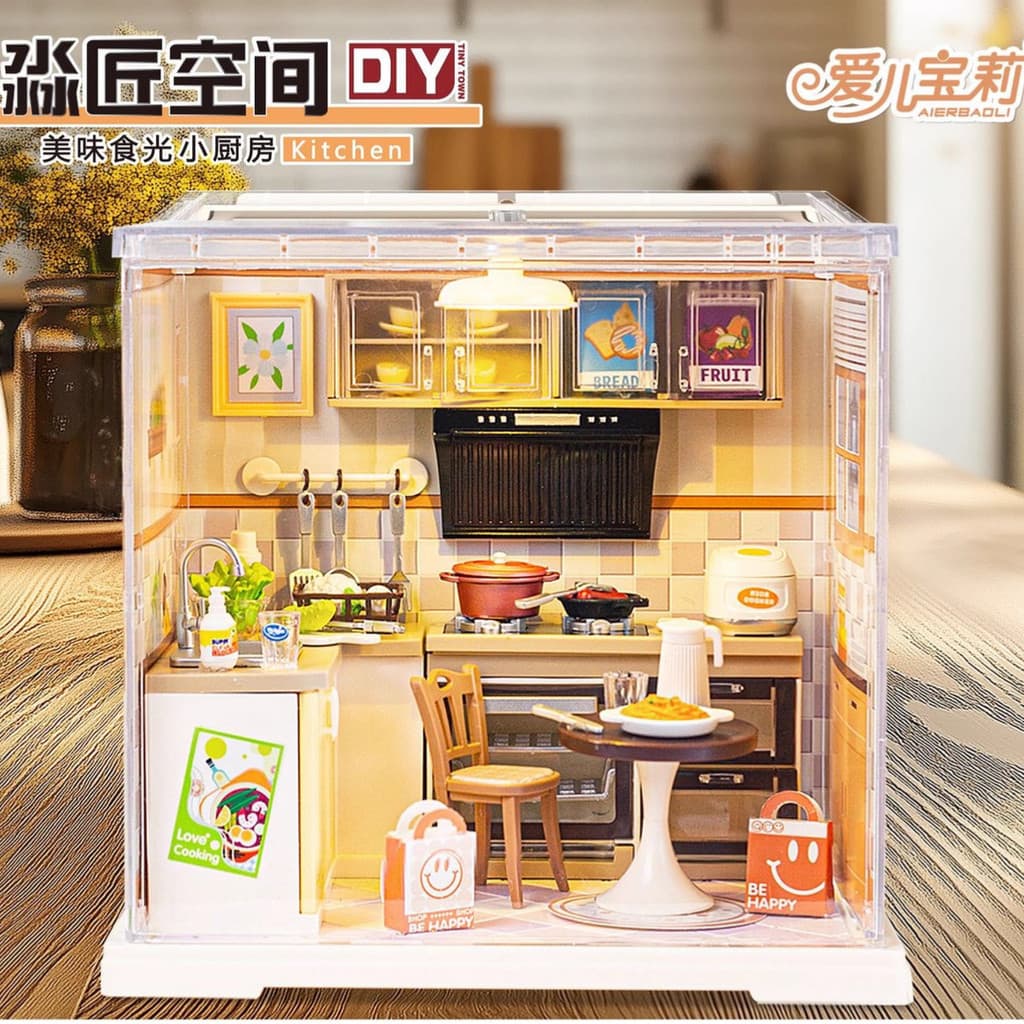 Crianças Micro cena diy combinando brinquedos educativos grande cidade pequena cidade Super mundo hambúrguer loja quarto