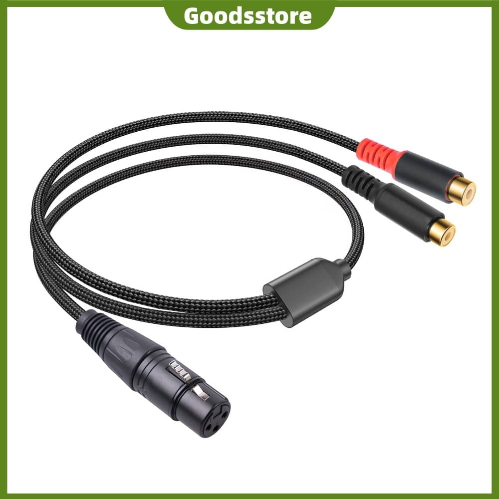 XLR Fêmea Para Duplo RCA Y-Splitter Micrphone Cabo Reprodutor De Áudio Patch Desequilíbrio [Goodsstore.br]