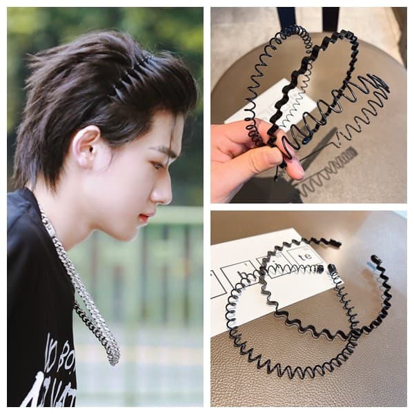Homens faixa de cabelo rosto lavagem esportes invisível bandana meninos Hairpin faixa de cabelo feminino não-estrangulam