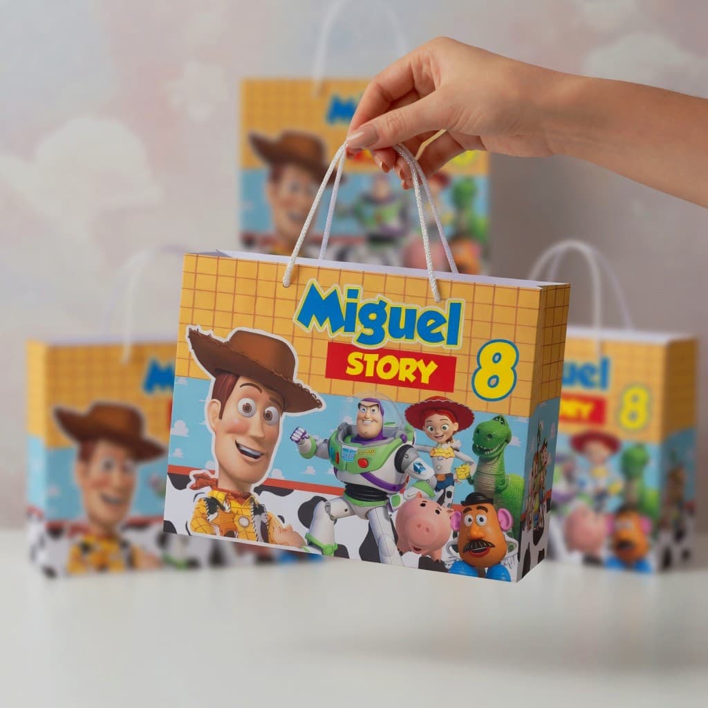 Sacolinhas Personalizada tema TOY STORY | Lembrancinhas de festas Aniversário | Pegue e monte