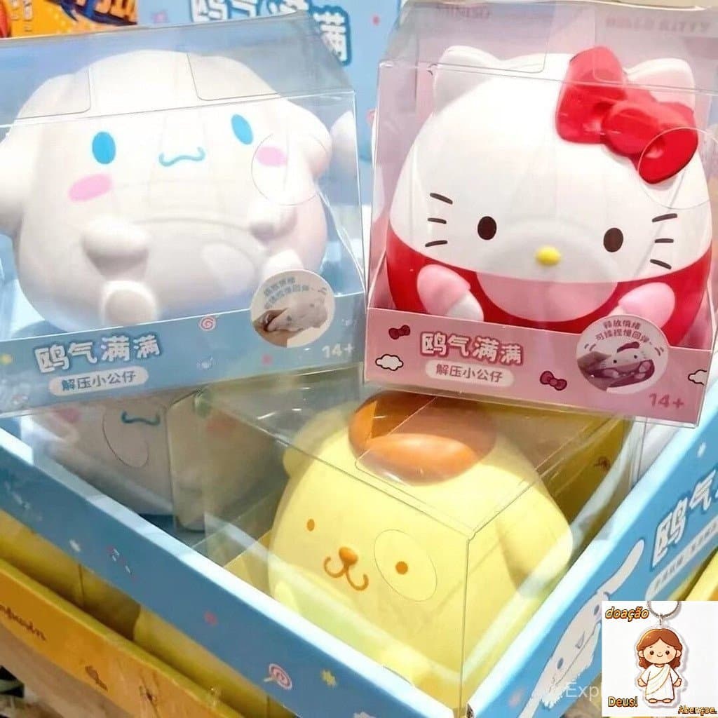 Brinquedo de Pelúcia Sanrio Hello Kitty My Melody Cinnamoroll Kuromi para Alívio de Estresse