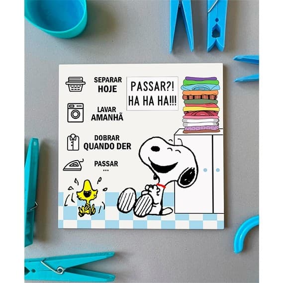 Azulejo decorativo para lavanderia Snoopy