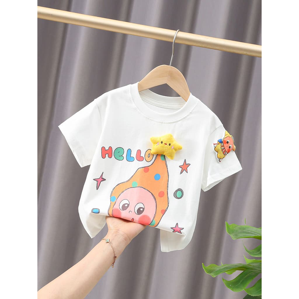Meninos camiseta de manga curta 2026 novo estilo verão moda crianças verão topo bebê verão puro algodão roupas finas t