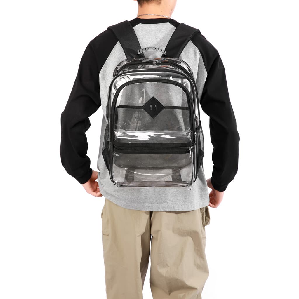 Transparente transparente saco de dor mochila homens mulheres grande capacidade PVC mochila geléia saco estudantes do en