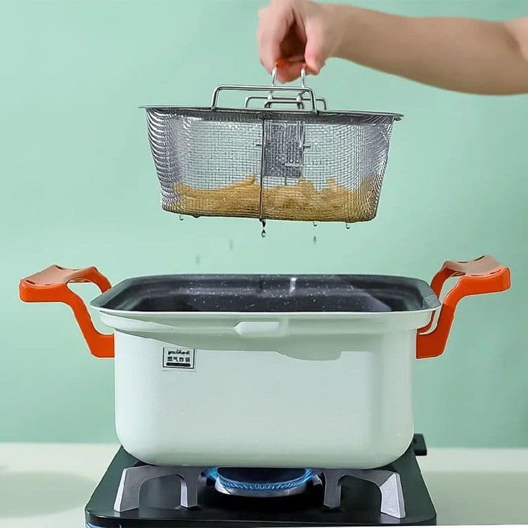 Fritadeira pequena multifuncional panela de sopa doméstica vaporizador portátil panela de cozinha de grande capacidade u