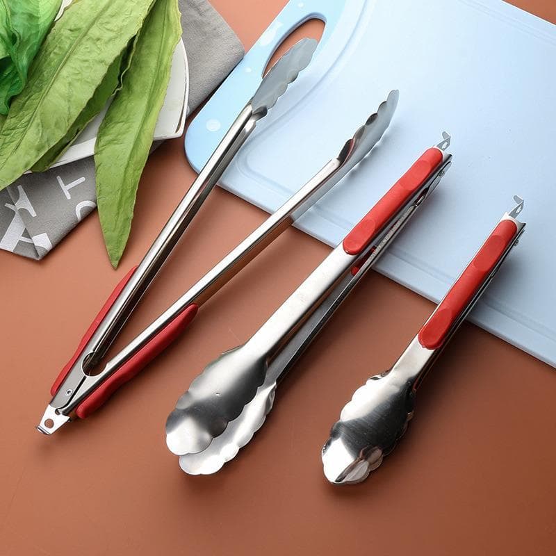 Pinça alemã de aço inoxidável 304, pinça estendida para churrasco, pinça para fritar cozinha, Buffet, pastelaria, frutas