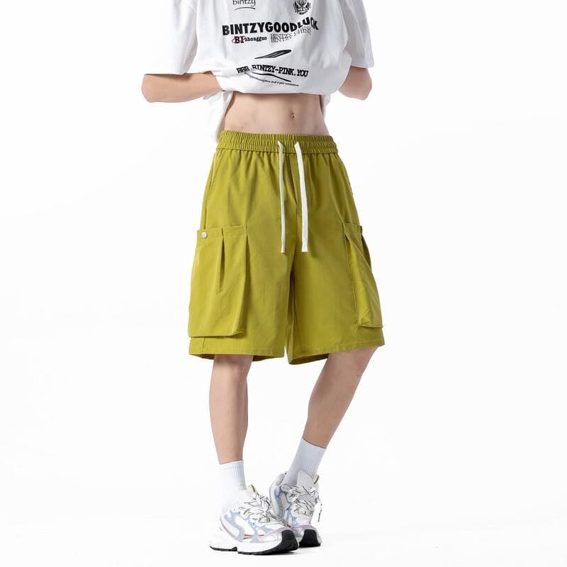 Marca Multi-bolso em linha reta esportes calças de cinco pontos verão fino masculino de secagem rápida solto Casual Work
