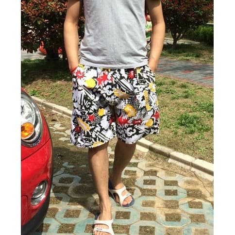 Atacado comércio exterior solto Casual calças de praia calças de praia calças cortadas masculinas calças médias Shorts c