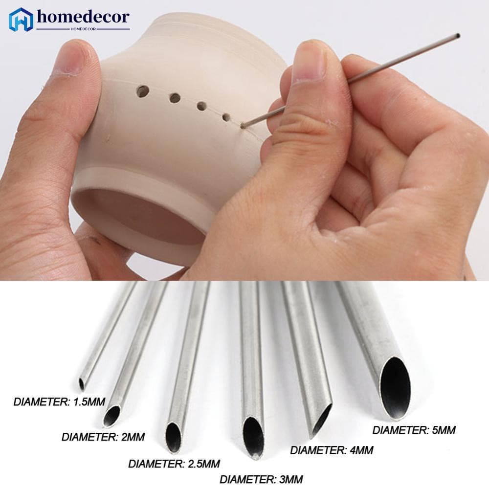 HOMEDECOR 6pcs/set Perfurador De Furo De Aço Inoxidável Para Cerâmica Escultura De Ferramentas De Corte De Vaso Ferramen