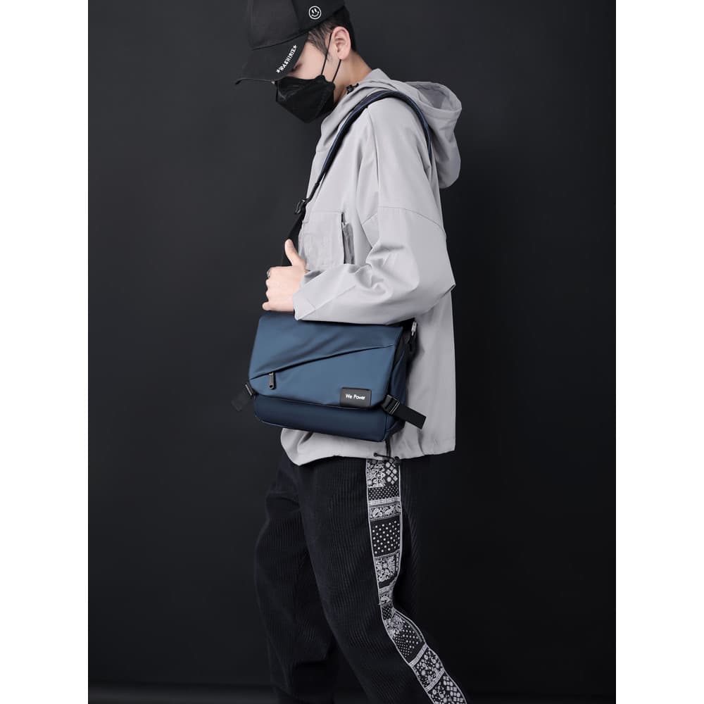 Bolsa mensageiro masculina moda Street Wear de um ombro bolsa masculina estudante mochila única carteiro Commuter saco t