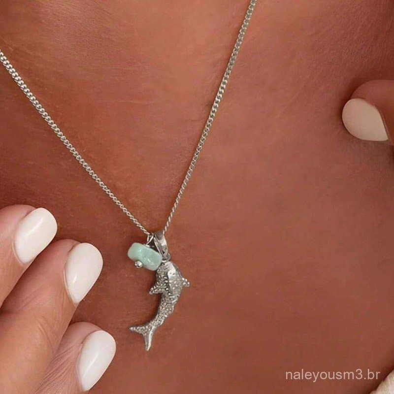 Colar com Pingente de Tubarão da Moda para Mulheres, Presente Ideal para Casamentos, Noivados, Festas, Acessórios