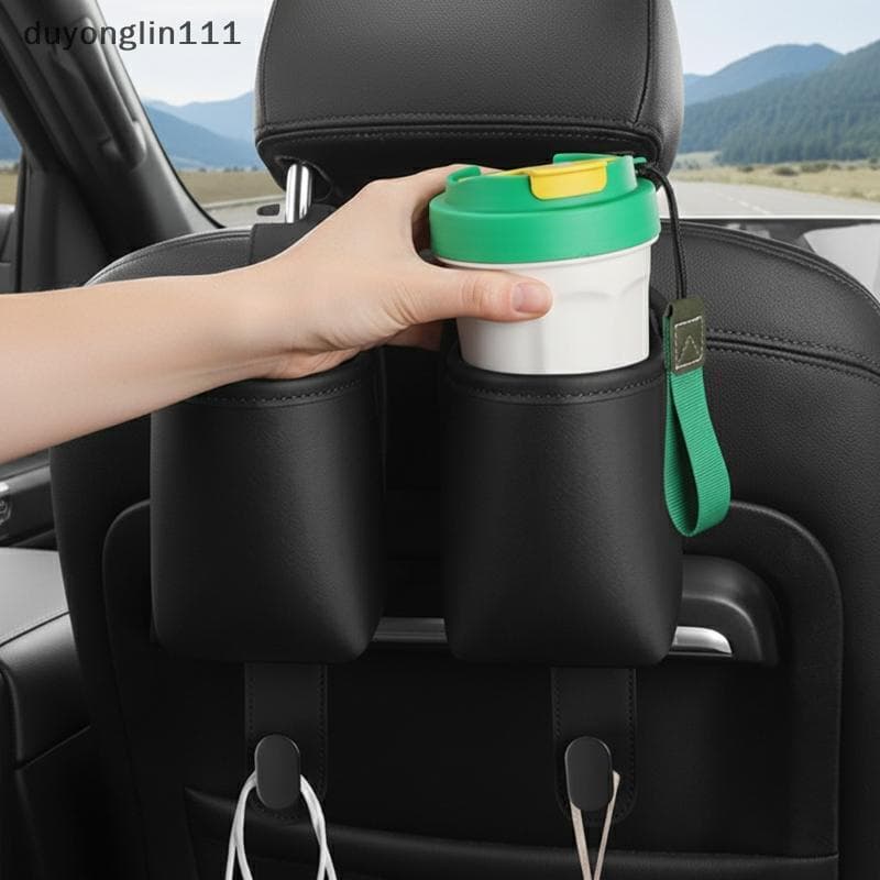 (duyonglin111) Organizador De Porta-Copos Ba Para Assento De Carro Com 2 Bebidas Bolsa De Armazenamento Premium De Fácil