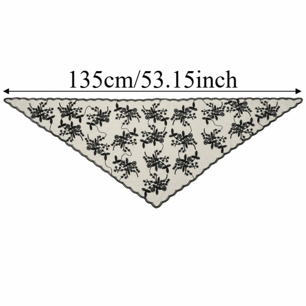 Lenço De Flor Bordado PINOU , Cabeça De Crochê Transparente Elegante Triangular De Renda Vintage De Tamanho Pequeno
