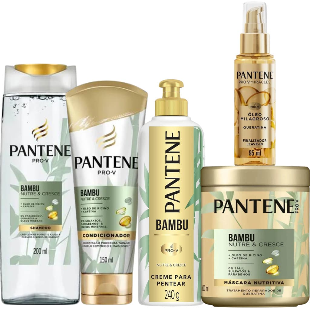 Kit Pantene Bambu Nutre Cresce Óleo Milagroso Pro-V Miracles