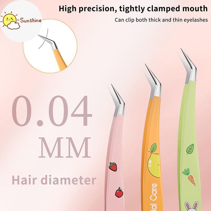 OMS Pinças De Cílios Postiços Extensão De Aço Inoxidável Scrapbook Stier Fita Piing Cabeça Reta Cotovelo DIY Artesanato